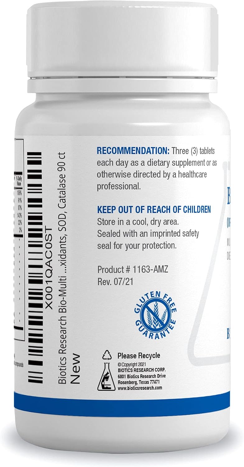 Biotics Research Bio-Multi Plus Multivitamínico sin hierro y cobre,...