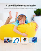 Belkin SoundForm Mini - Auriculares inalámbricos Bluetooth para niños, batería de 30 horas, límite de volumen seguro de 85 dB, micrófono integrado, auriculares para niños pequeños para iPhone, iPad