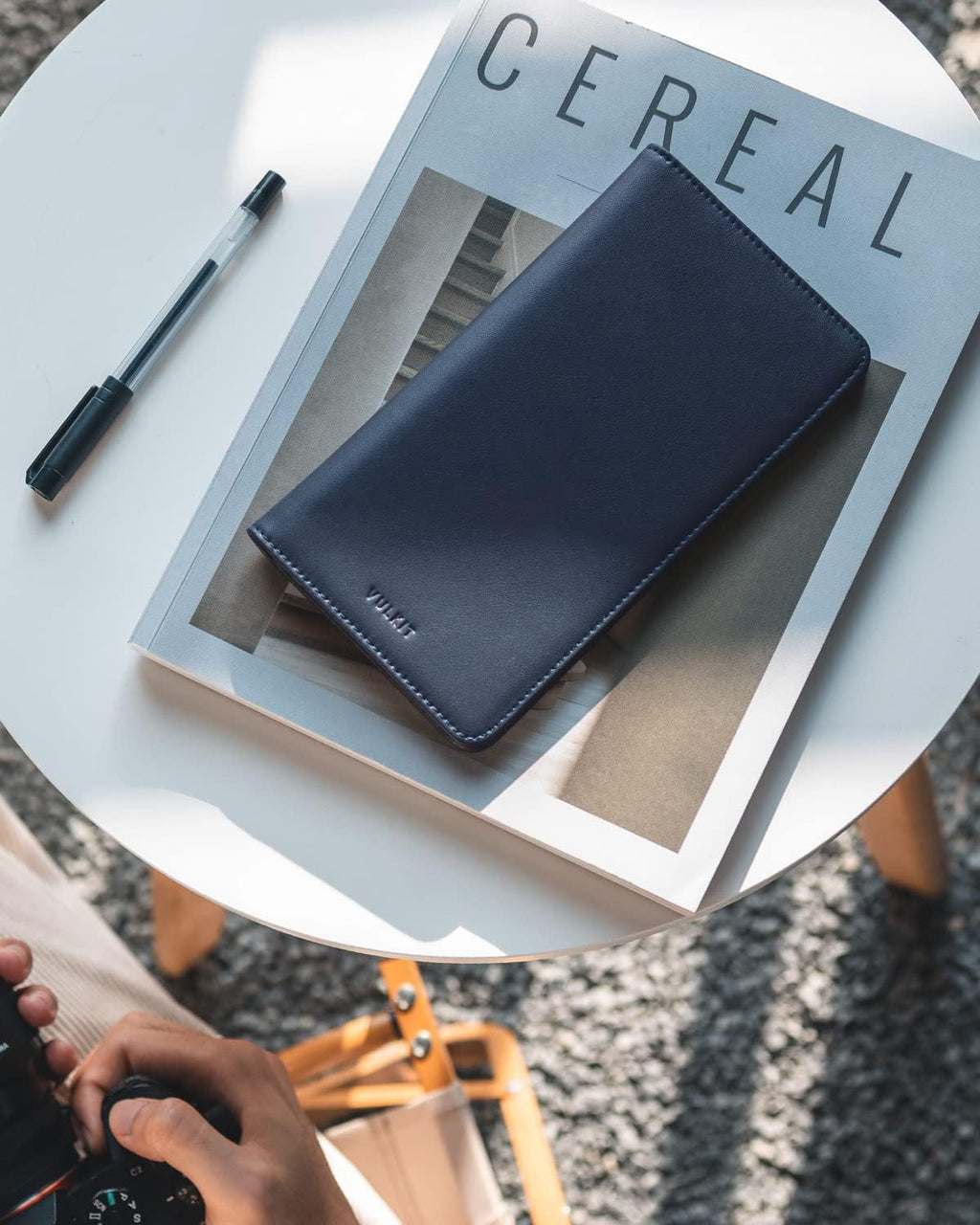 VULKIT Billetera para pasaporte, con bloqueo RFID, cartera de viaje para hombres y mujeres, Azul marino, Talla única, Cartera de viaje