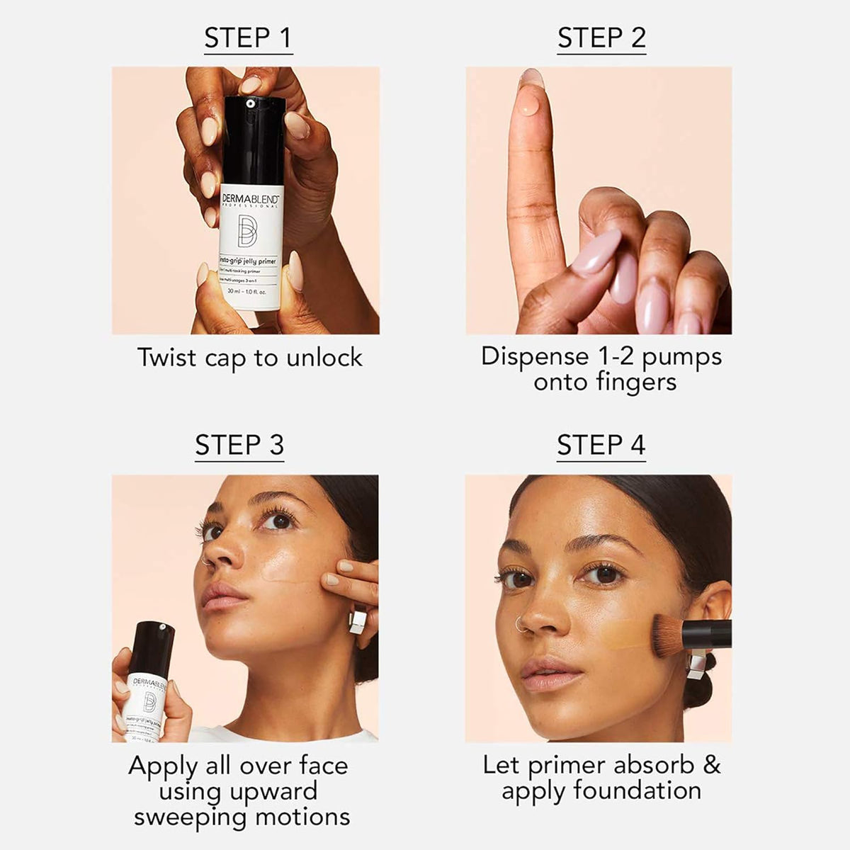 Dermablend Insta-Grip Jelly Primer, maquillaje facial, pre-base fac...