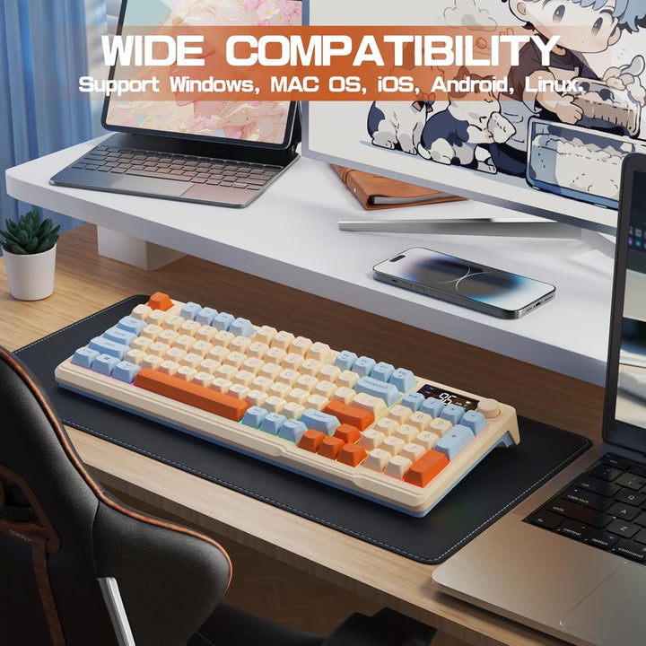 LexonElec M96 Teclado Inalámbrico para Juegos, Control de Perilla B...