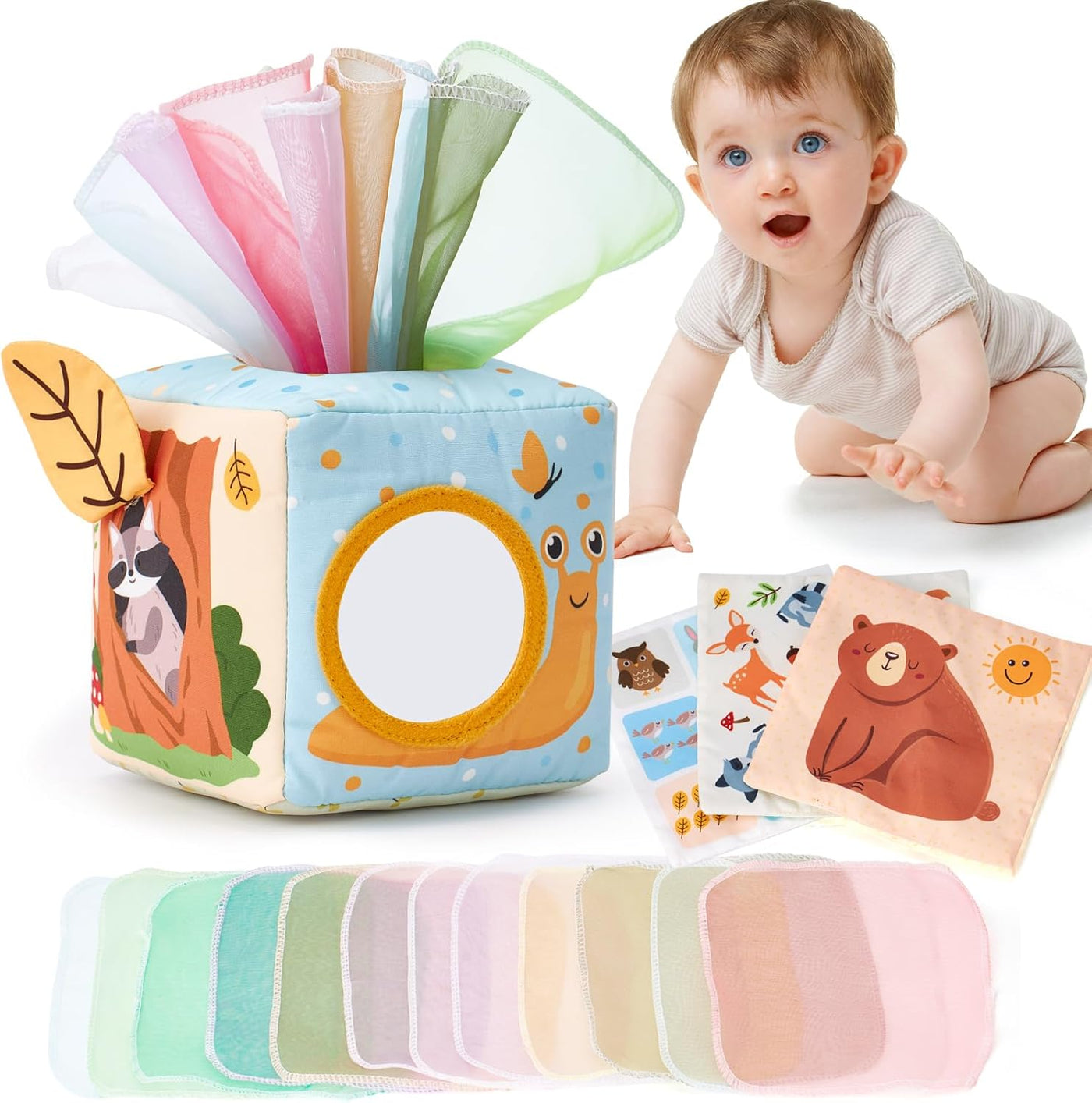 hahaland Caja de pañuelos para bebé juguetes para bebés de