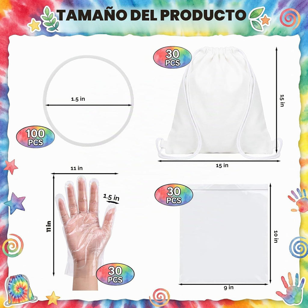 Acellegic 30 bolsas blancas con cordón de algodón teñido anudado con