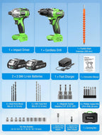 Taskstar Kit combinado de taladro inalámbrico y destornillador de impacto