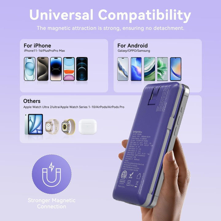 LUCKYFELLOW Cargador portátil magnético de 10000 mAh para iWatch y...