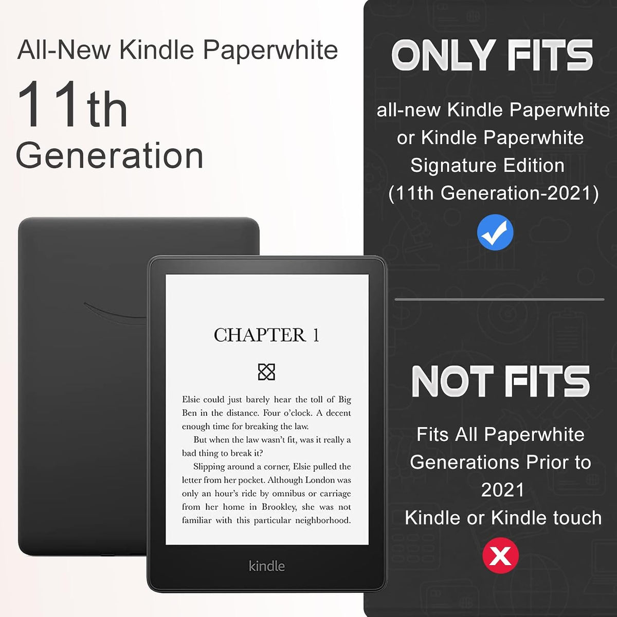 CoBak Funda para Kindle Paperwhite de 12ª generación de 7" y Kindle