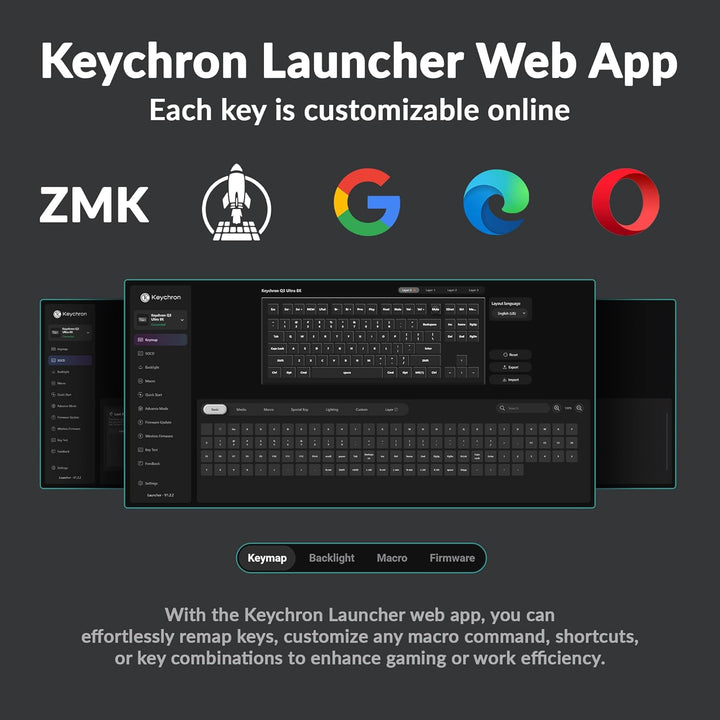 Keychron Teclado mecánico Q3 Ultra Wireless 8KHz, TKL 2.4G\/Bluetoo...