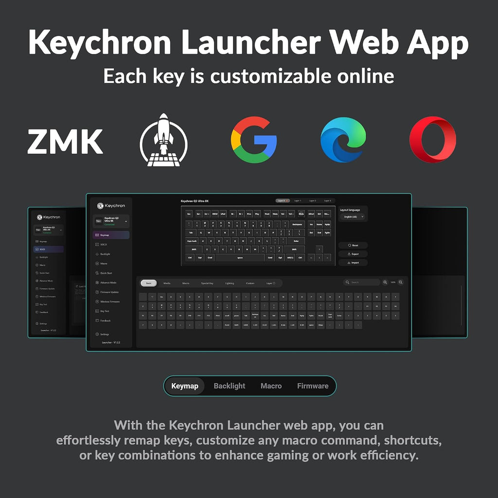 Keychron Teclado mecánico Q3 Ultra Wireless 8KHz, TKL 2.4G/Bluetooth 5.3/con cable hasta 660 horas de duración de la batería, aluminio intercambiable en caliente RGB Gaming ZMK para Mac/Windows