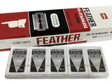100 cuchillas de afeitar Hi-stainless de Feather con doble filo