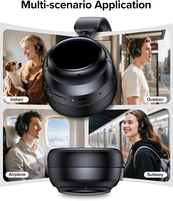 Auriculares híbridos con cancelación activa de ruido, 120 horas de...