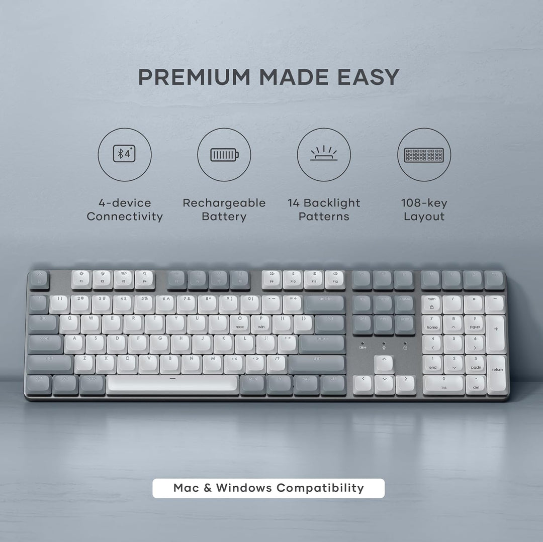 Satechi SM3 - Teclado mecánico para Mac y Windows, 108 teclas de ta...