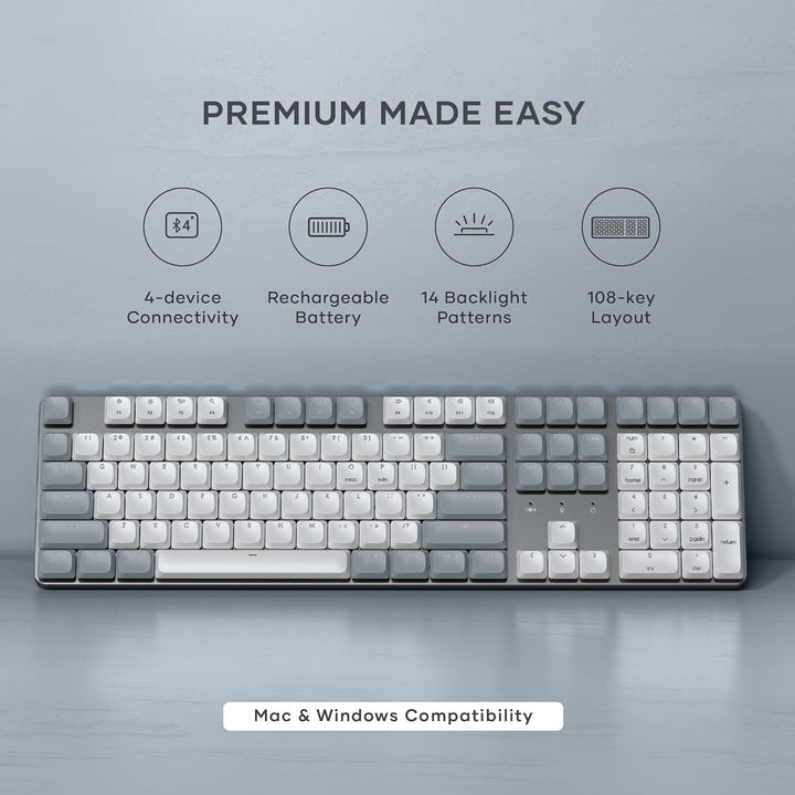Satechi SM3 - Teclado mecánico para Mac y Windows, 108 teclas de ta...
