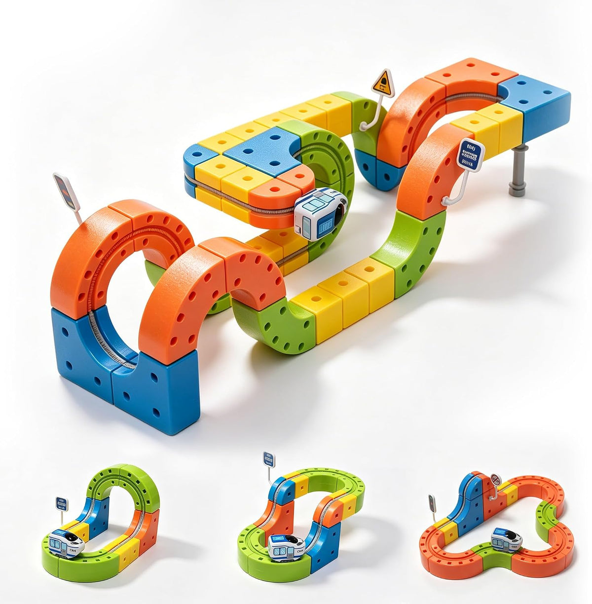 Juego de 81 piezas de tren eléctrico para niños de 3, 4, 5, 6 a 10