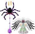 Soulchen Paquete de 2 arañas animatrónicas de Halloween con huevo LED