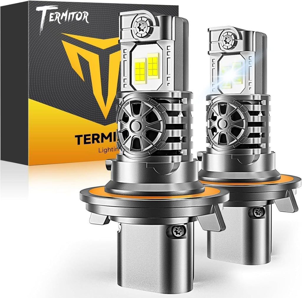 Termitor - Bombillas LED H13/9008 más brillantes para todoterreno, 10 veces más brillantes, 80,000 LM, 85 K+ horas, 6500 K blanco frío, IP68 impermeable, tamaño OEM 1:1, instalación de 3 minutos