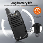 Retevis Radio bidireccional RT22 recargable de largo alcance, radio portátil de 2 vías, carga USB-C, walkie talkies manos libres para adultos, crucero, senderismo, campamento (paquete de 4)