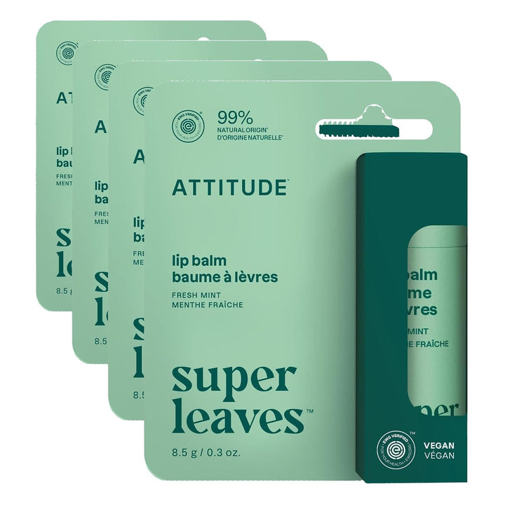 ATTITUDE Bálsamo labial sin plástico, ingredientes verificados a ba...