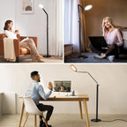 Lámpara Anillo de luz con soporte, iluminación de zoom regulable de 15 W para computadora, oficina en casa, lectura, videollamadas, lámpara de pie de 66 pulgadas con brazo oscilante flexible, enchufe