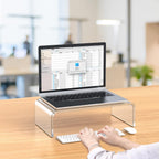 Soporte elevador de monitor de acrílico, elevador para laptop, L14 x W7.5 x H4