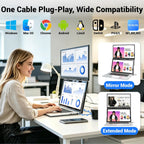 Extensor de pantalla para laptop, extensor de monitor dual ultralig...