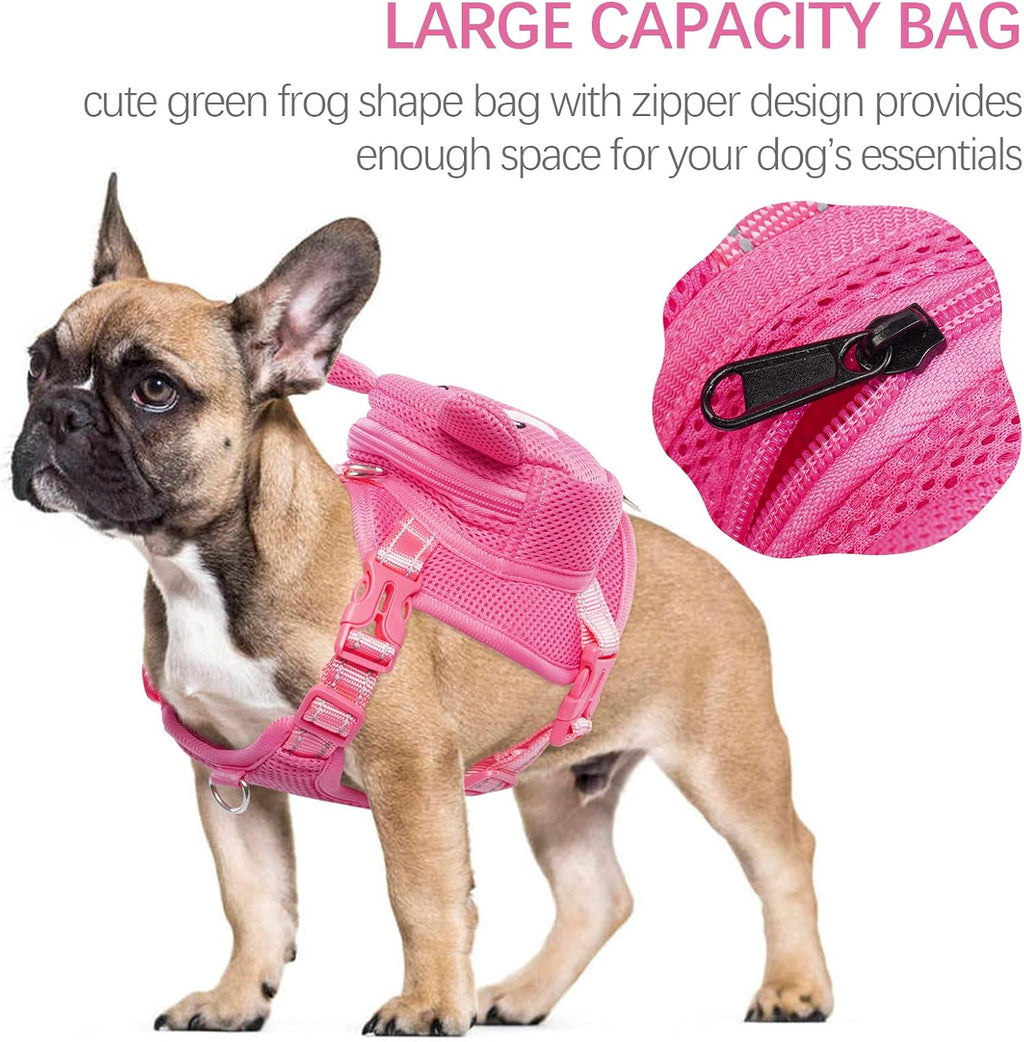 Arnés de mochila para perro, mochila sin tirones con anillo en D, cerdo, M