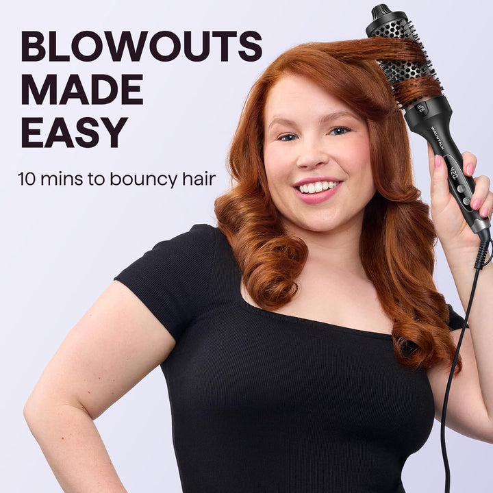 Wavytalk Cepillo térmico Blowout Boost Grande, cepillo redondo cale...