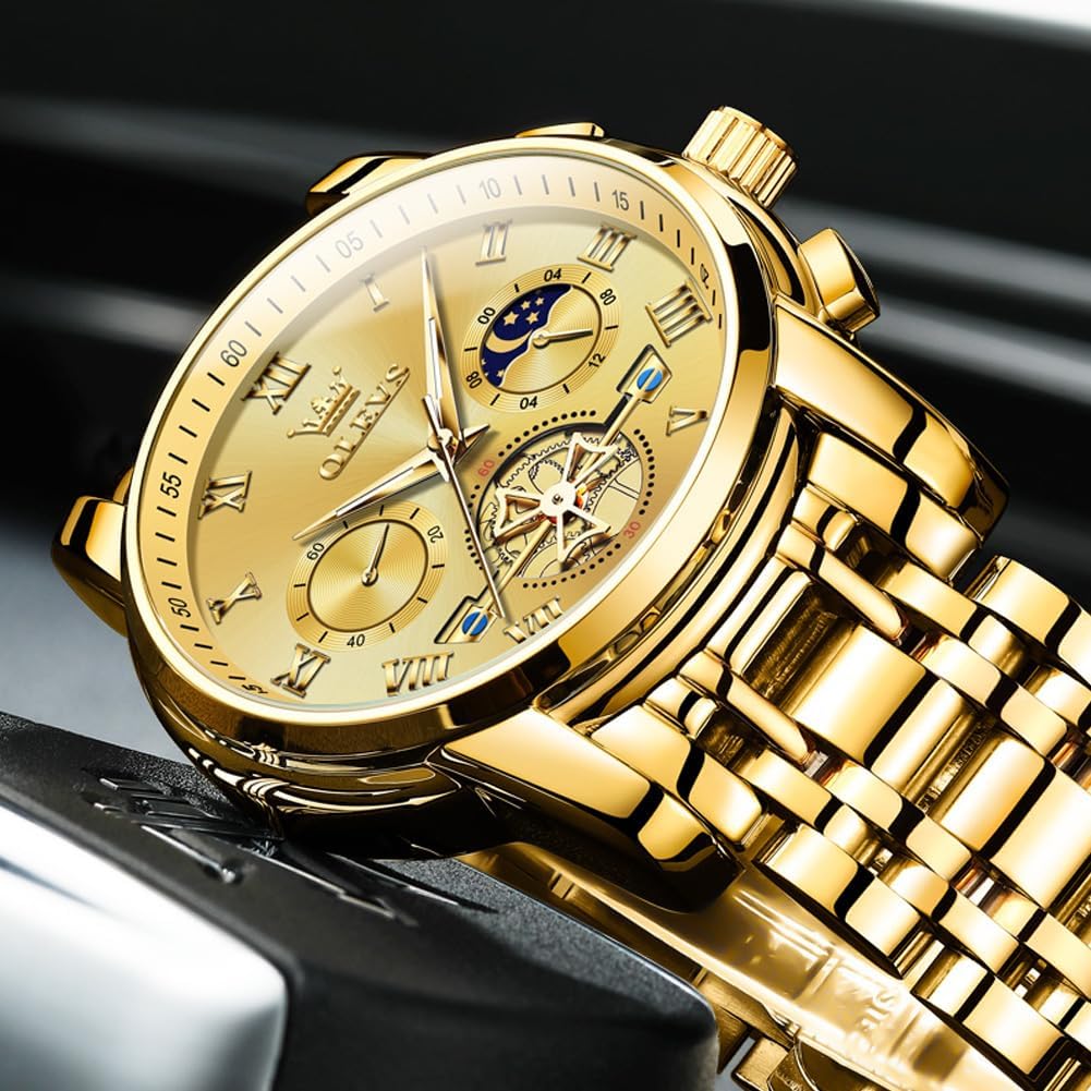 OLEVS Reloj para Hombres Clásico de Negocios en Acero Inoxidable Reloj para Hombre