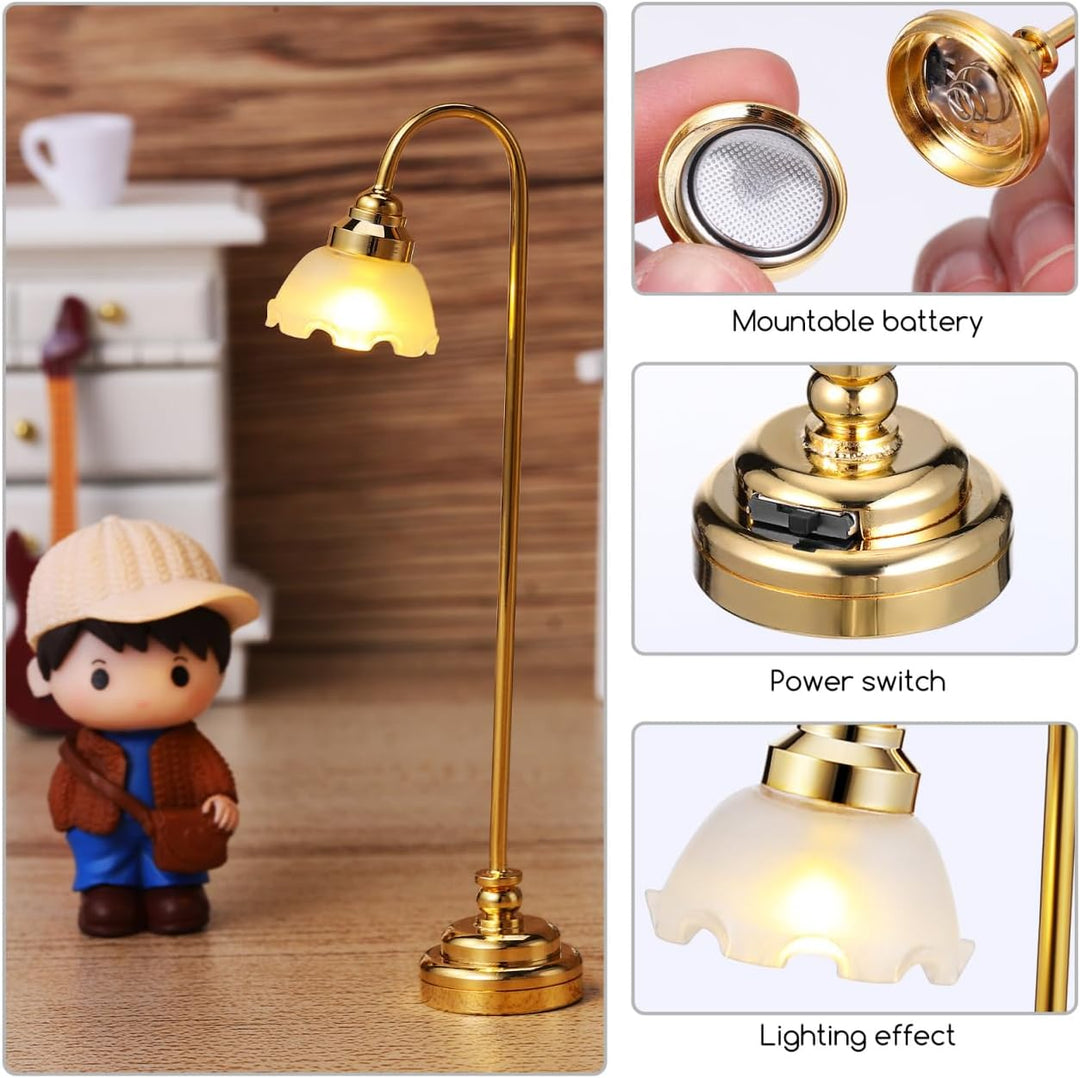 Toyvian 2 lámparas en miniatura para casa de muñecas, luces de casa...