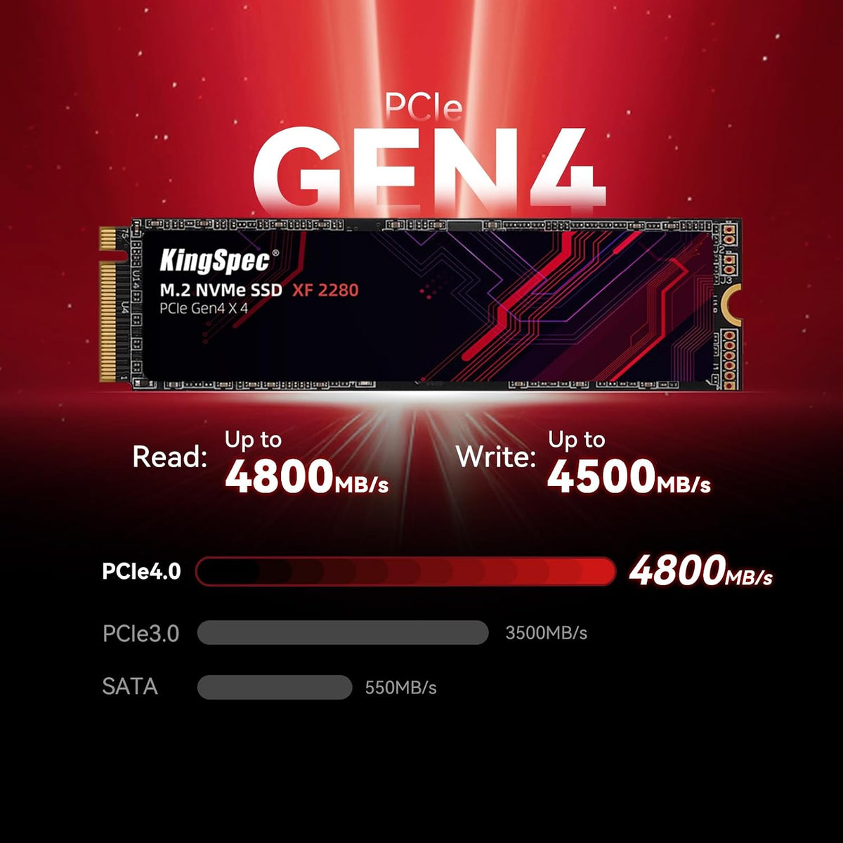 KingSpec SSD M.2 de 2 TB 2280 NVMe PCIe 4.0 x4, increíble lectura d...