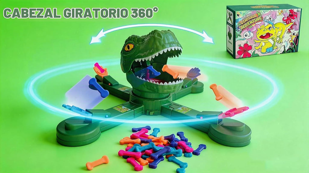 Juego de mesa clásico de dinosaurio de alimentación, juego de disparos de acción multijugador, juguete de huesos de comer dinosaurios, divertido desafío de velocidad de reacción para niños