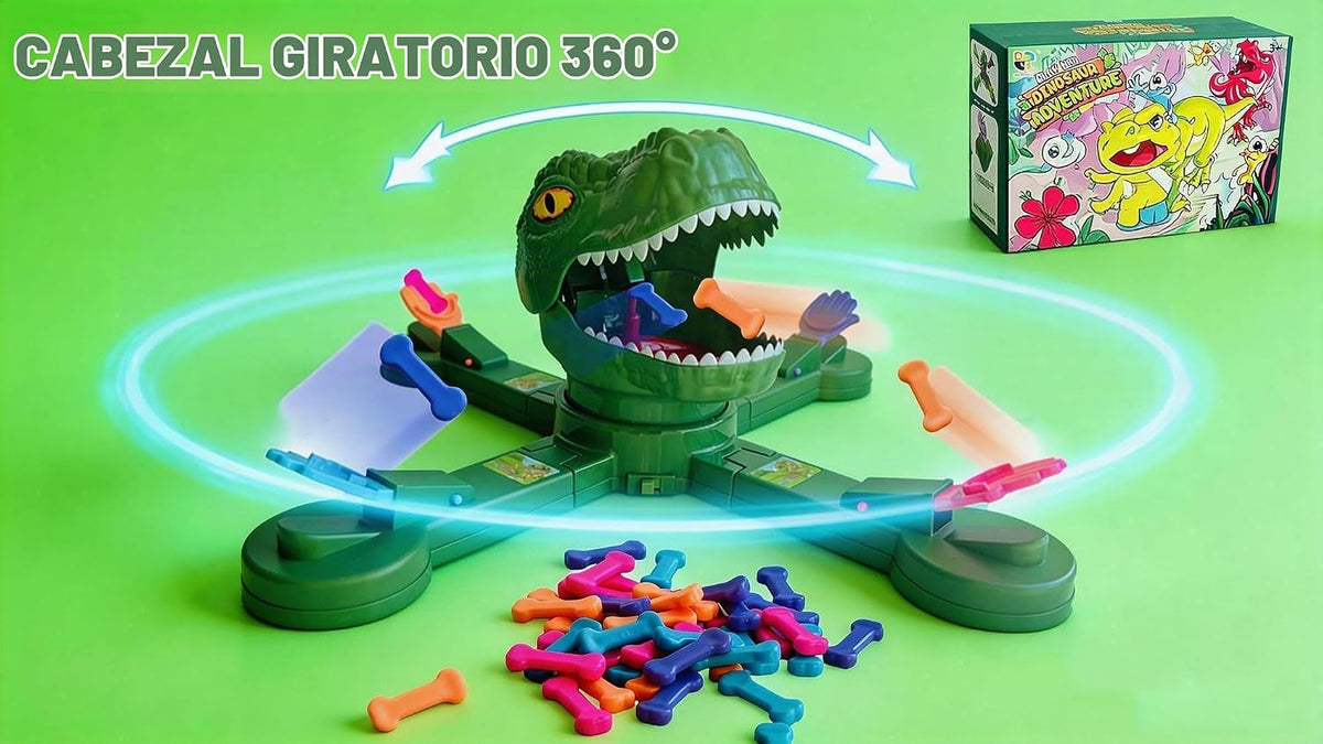 Juego de mesa clásico de dinosaurio de alimentación, juego de disparos de acción multijugador, juguete de huesos de comer dinosaurios, divertido desafío de velocidad de reacción para niños