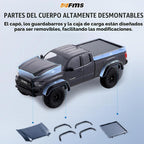 FMS FCX24 TOYOTA TACOMA 1/24 RC Crawler 4x4 RC Truck Crawler, con licencia oficial RC Rock Crawler con transmisión de 2 velocidades, motor de alto par, rodamientos totalmente metálicos, auto RTR RC para adultos (GRAY)