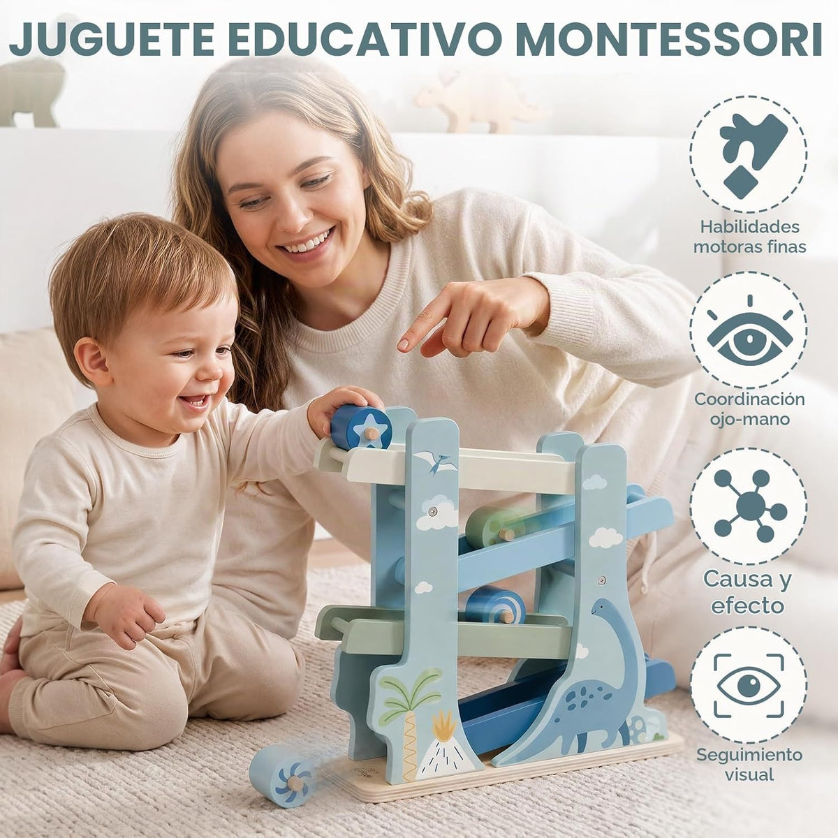 Lehoo Castle Juguetes para niños de 2 años, juguete de rampa de coche de