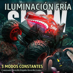 BEZGAR Camión monstruo, camión monstruo de control remoto con giros bailarines, luces y música, auto de control remoto 1:20 para niños de 4 a 7, 5, 6, 7, 8, 9, 10 años (rojo)