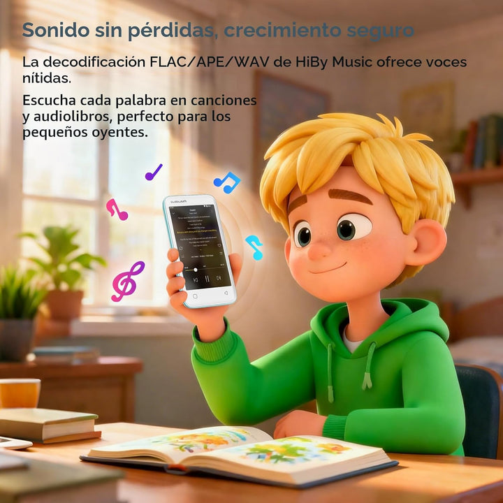 Reproductor de MP3 para niños, controles parentales, 16 GB, compati...