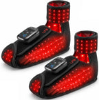 LTW Terapia de luz roja mejorada para pies, 101 LED de tres chips de terapia de luz infrarroja con 660 nm y 850 nm, 3 niveles de calor, 5 intensidades de luz con modo de pulso, 5000 mAh inalámbrico