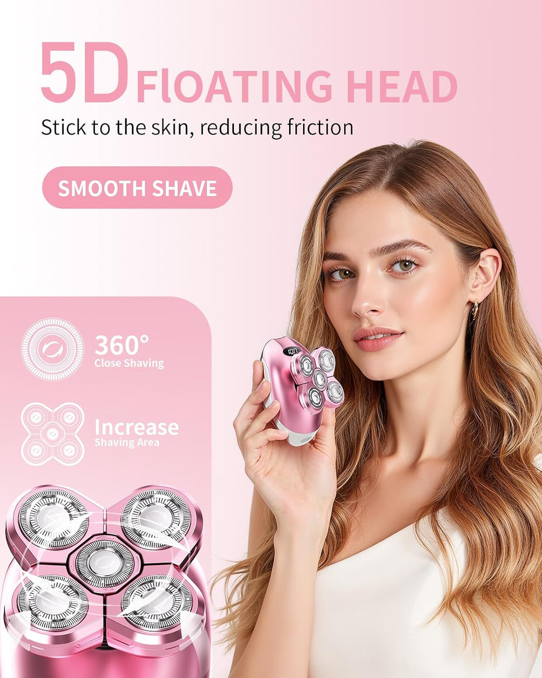 Maquinilla de afeitar eléctrica para mujer, 5 en 1, multifuncional,...
