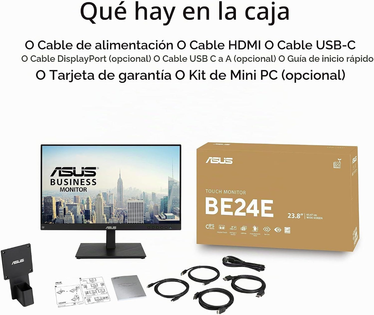 ASUS Monitor multitáctil 1080P de 24 pulgadas (BE24ECSBT) - Full HD...