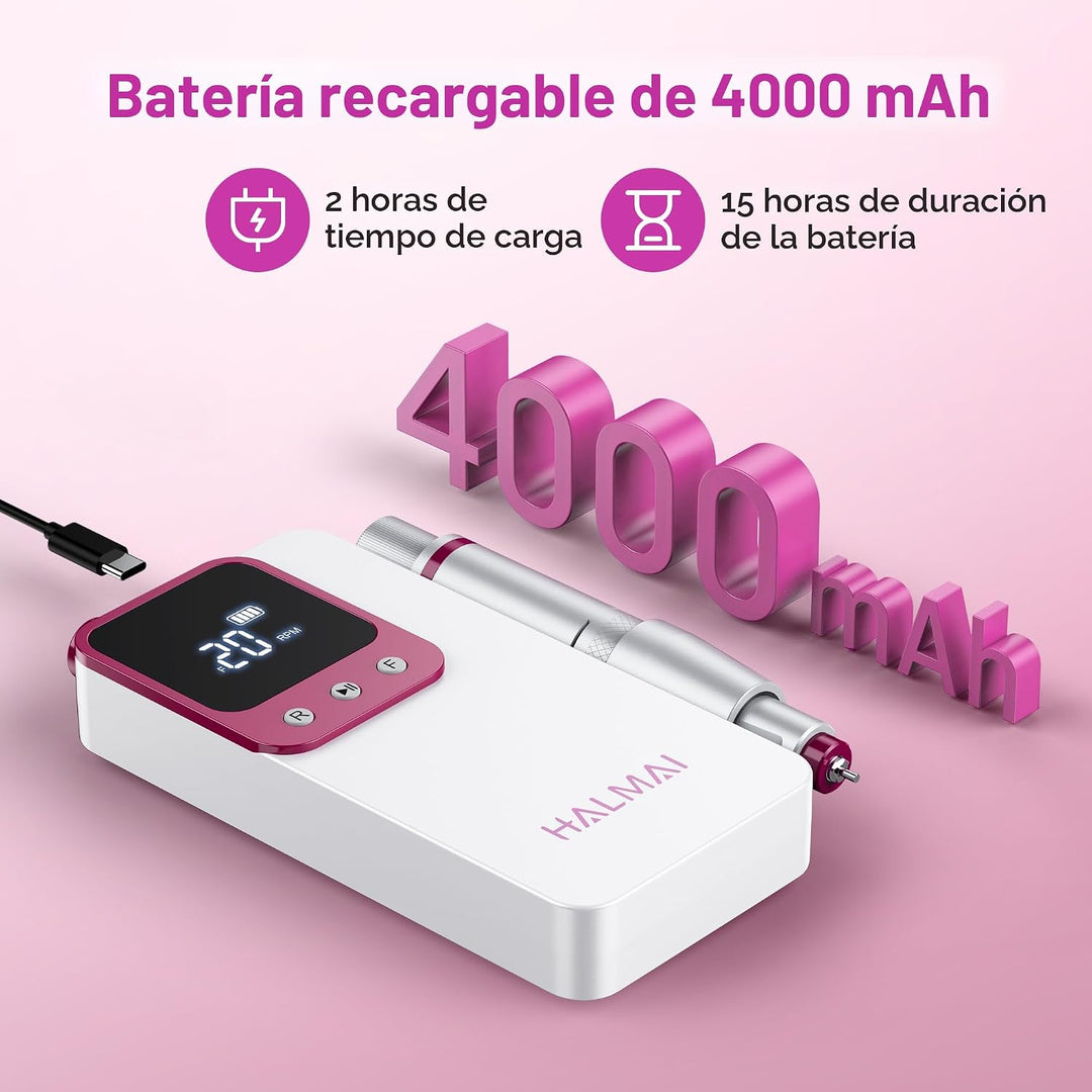 Taladro de uñas eléctrico profesional, lima de uñas portátil para u...