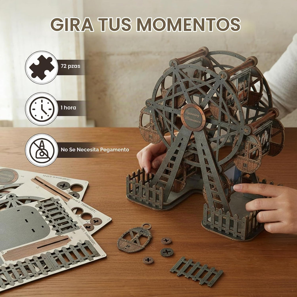 Rompecabezas de madera 3D DIY Ferris Wheel Kit modelo mecánico
