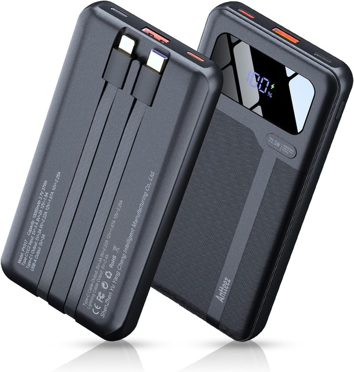 Antteez Cargador portátil de 10,000 mAh, cargador de batería de car...