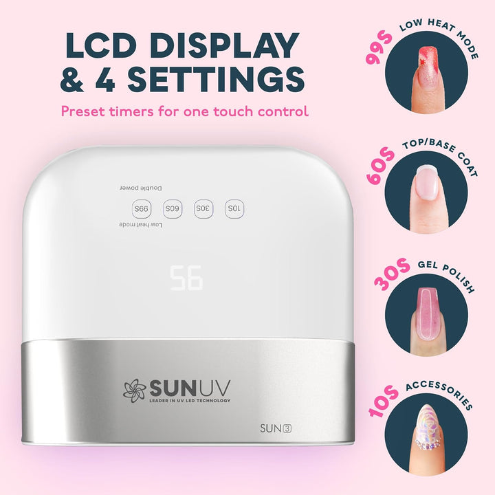 SUNUV SUN3 - Lámpara de uñas LED UV profesional, luz UV con cable p...