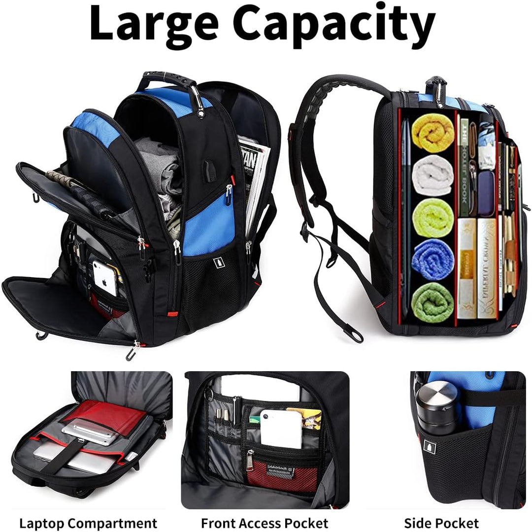 SHRRADOO Mochila de viaje extra grande para laptop de 50L con puert...