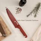 CAROTE - Juego de cuchillos de cocina, 6 cuchillos codificados por colores