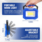 Lámpara WORKPRO Luz de trabajo LED, luces magnéticas recargables del trabajo