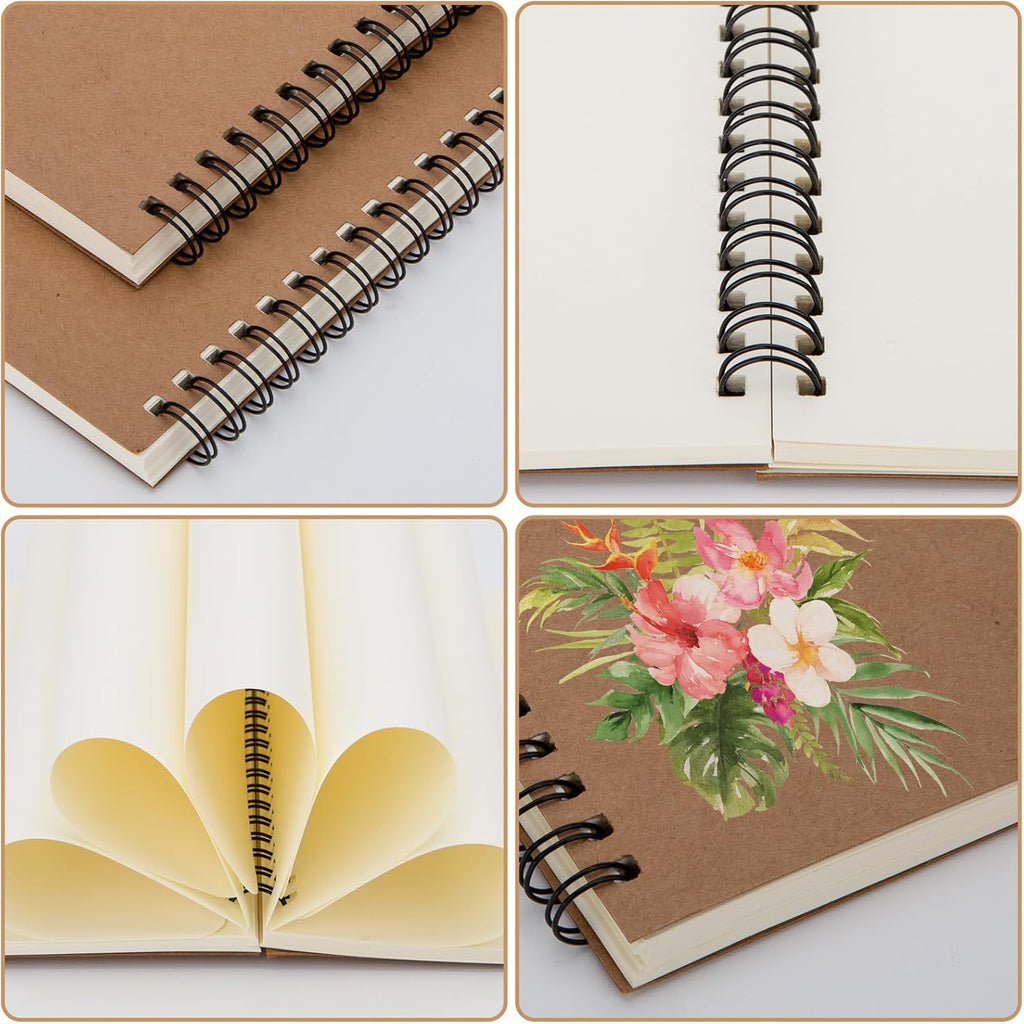 Paquete de 24 cuadernos en espiral A5, tapa suave, boceto en blanco, cuaderno encuadernado con alambre, 120 páginas, diario de papel sin forro para oficina, negocios, suministros