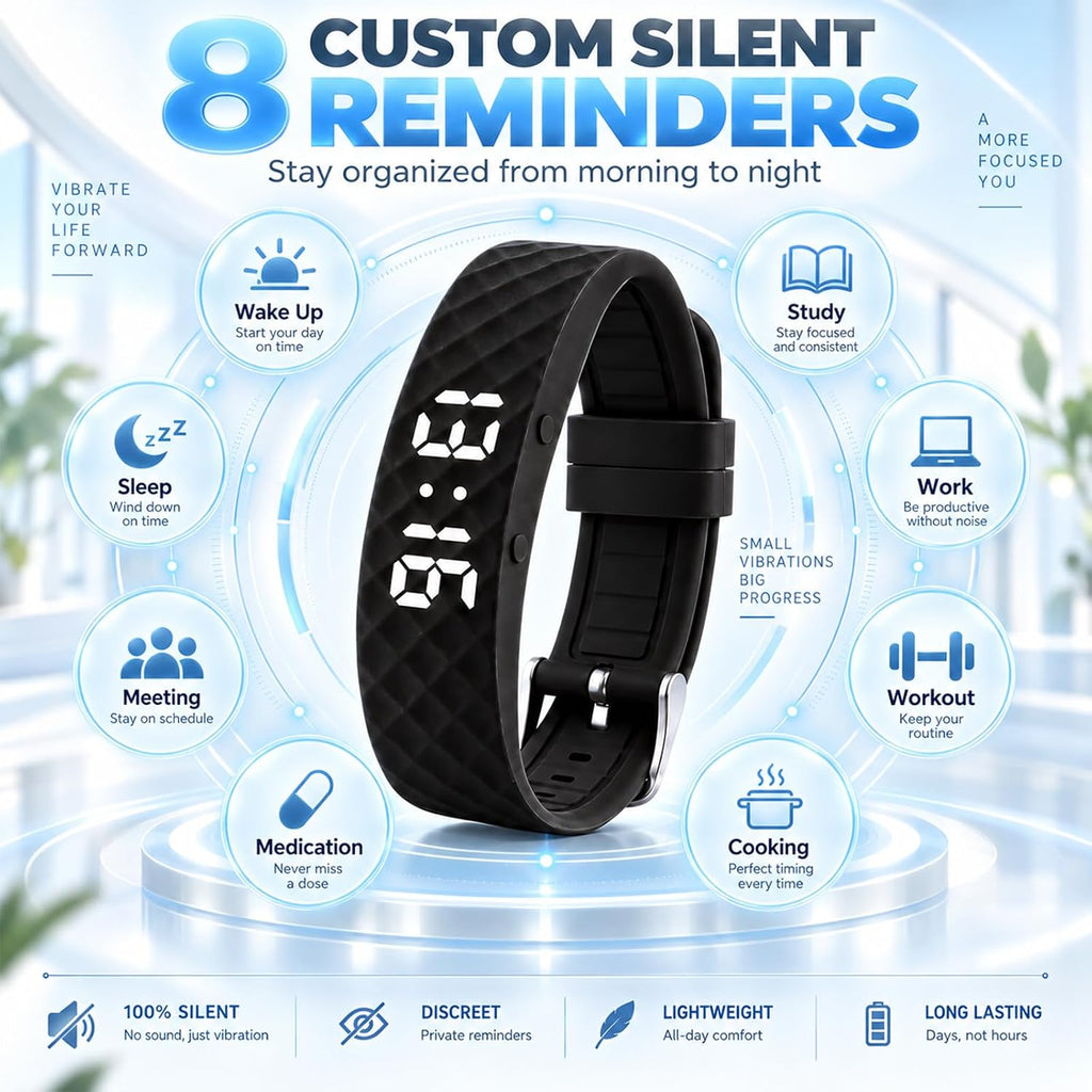 Reloj despertador para personas que duermen pesadas, pulsera vibratoria, reloj de pulsera silencioso, despertar, agitador, despertador, temporizador simple, portátil