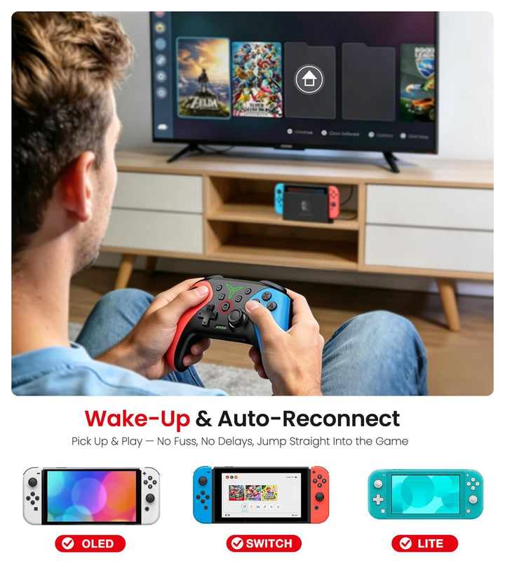 Wireless Switch Controller for Nintendo Switch\/Switch 2\/Lite\/OLE...