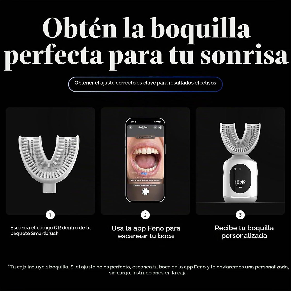 Feno Cepillo de dientes eléctrico Smartbrush para adultos, oscilante