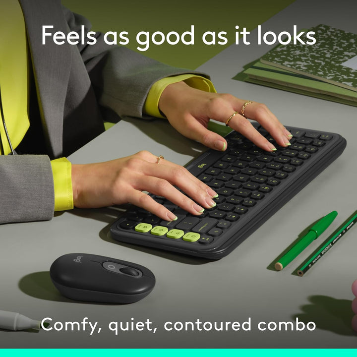 Logitech POP ICON Combo, combo de teclado y mouse Bluetooth, escrit...